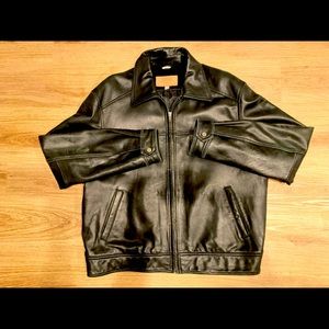 Men’s Black Guess soft vintage leather jacket